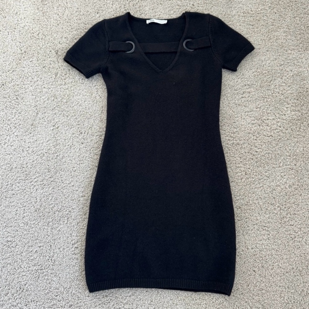 New Zara mini Black Knit Dress S